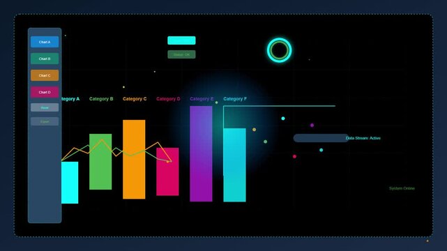 Modern Digital Dashboard with Data Visualization and Interactive Controls
