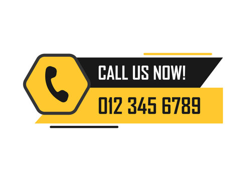 Call us icon in flat style. Contact details vector illustration on isolated background. Telephone information label sign business concept.