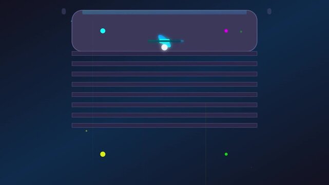 Minimalist Spacecraft Docking Scene with Glowing Particles and Neon Lights