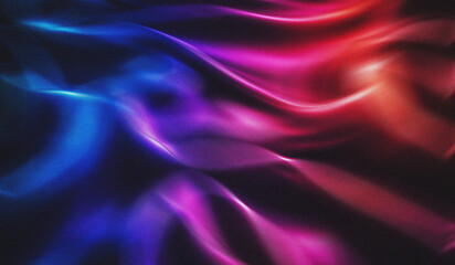 Fototapeta premium Vibrant abstract silk fabric swirls with neon purple, blue, and pink gradient lighting effects