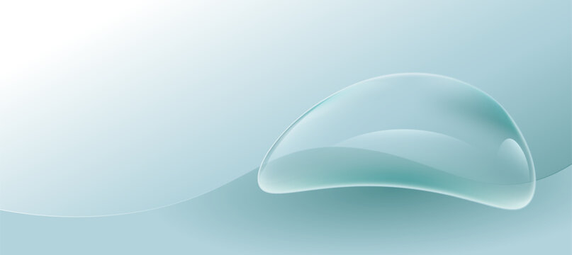 Minimalist Abstract Liquid Droplet on Light Blue Gradient Background
