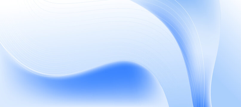 Abstract Blue and White Tech Wave Banner Background