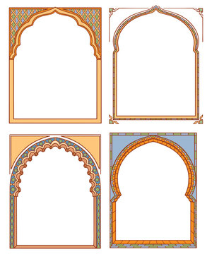 Moroccan Arch Frame Vectors Set