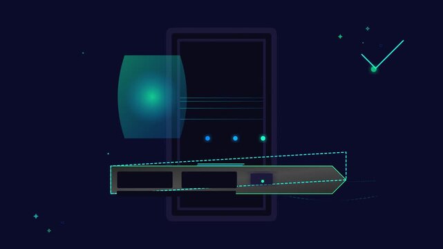 Futuristic Spacecraft Docking with Glowing Interface in Cosmic Setting