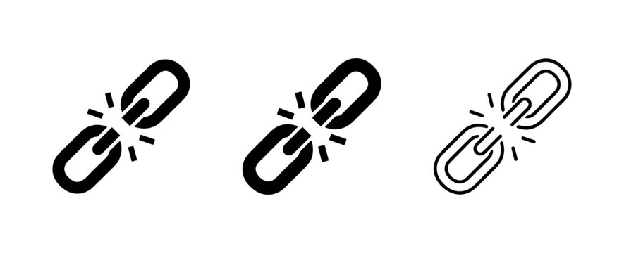 Broken link icons representing error or disconnection