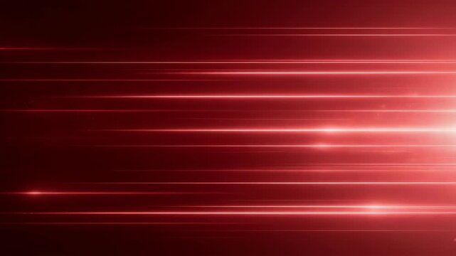 Abstract red background with horizontal glowing light streaks