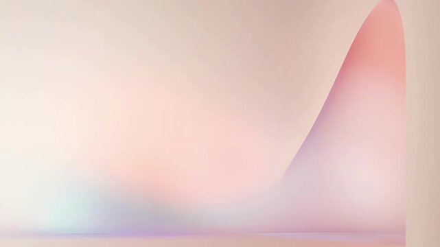 Abstract pastel arch with luminous gradients in soft minimalist style on a warm neutral background, suggesting calm modern design