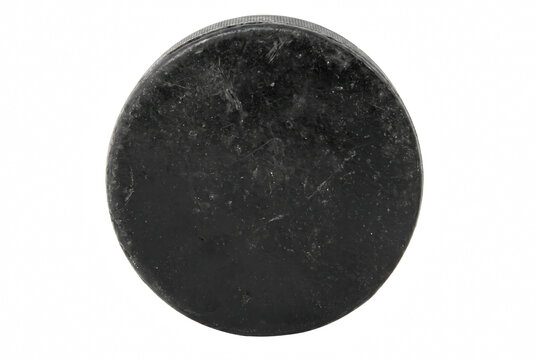 Professional Used Ice Hockey Puck With Scuff Marks