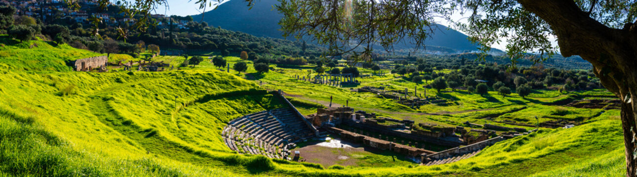 Theater of Ancient Messene in the Peloponnese region of Greece