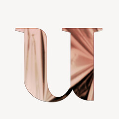 Letter u rose gold textured font illustration © Rawpixel.com