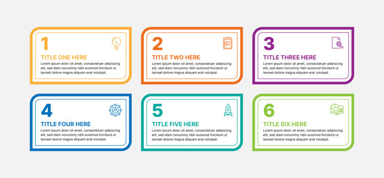 Business infographic template vector. 6 step timeline   process diagram infographic elements illustration.