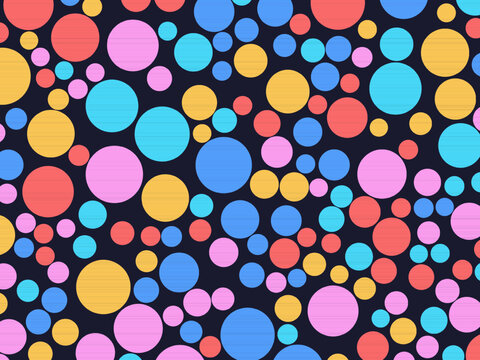 Packed Colorful Circles Abstract Seamless Pattern