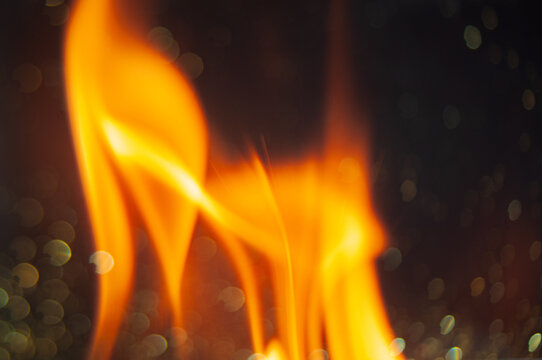 Flames dance in the night at a cozy bonfire gathering