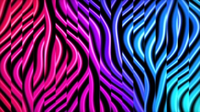 Neon Wavy Stripe Pattern Background with Pink to Blue Color Gradient
