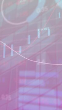 Animation of statistics and data processing over cityscape