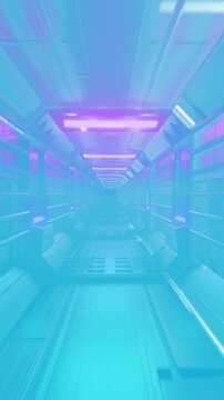 Animation of digital tunnel on blue background