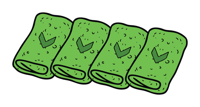 Indonesian Green Rolled Pancake Dadar Gulung Illustration