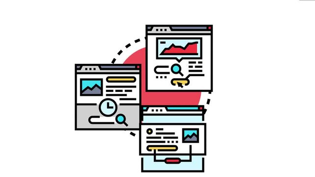 Website efficiency concept successful content optimization, fast loading pages, and improved user experience across interconnected web platforms for digital business growth