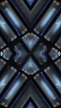 Dynamic metallic tubular shapes that surge and rotate in a digital void, creating a seamless loop of futuristic chaos. Great for music visualizers and live performance backgrounds.