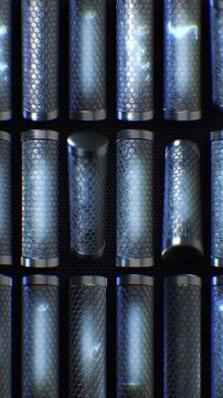 Dynamic metallic tubular shapes that surge and rotate in a digital void, creating a seamless loop of futuristic chaos. Great for music visualizers and live performance backgrounds.