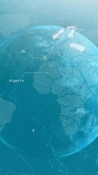 Animation of network of connections and globe over world map