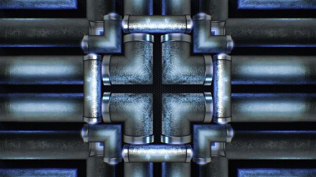 A mesmerizing kaleidoscope of metallic tubular shapes, throbbing and twisting in an endless, hypnotic and trance like motion. Excellent for high tempo music events or energetic visualizers.

