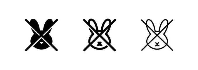 Fototapeta premium Cruelty Free and No Animal Testing Rabbit Icons for Ethical Products