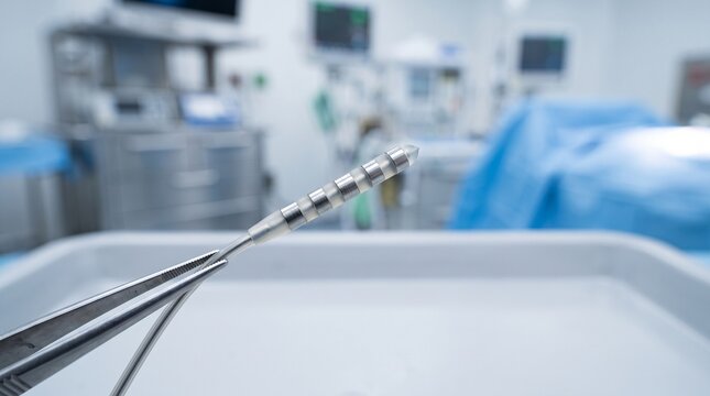 Precise Medical Forceps Holding Advanced Catheter In A Sterile Operating Room Environment