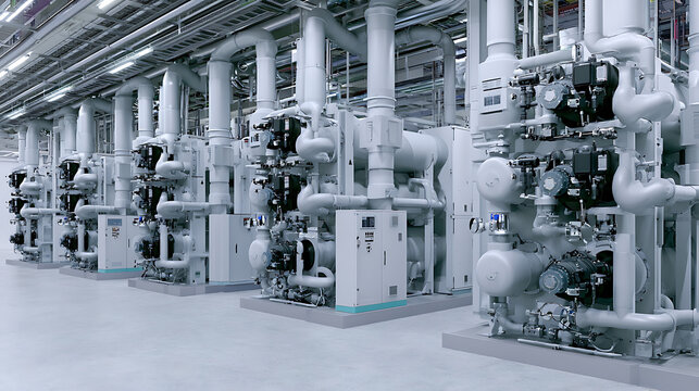 Multi circuit refrigerated rack system with parallel compressors in an industrial facility