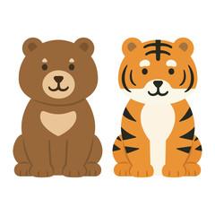 Fototapeta premium Bear and Tiger