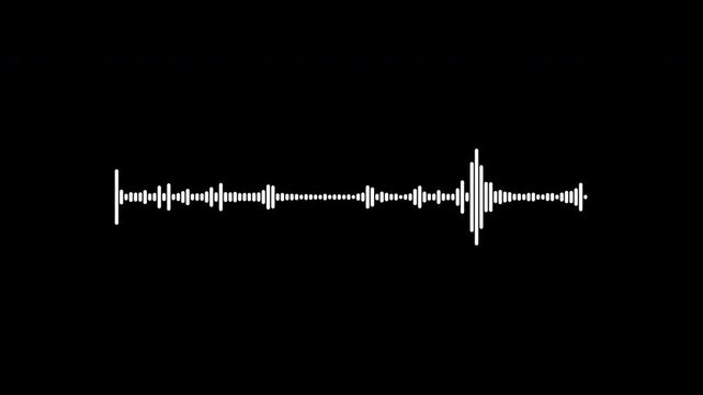 Chrome silver audio spectrum equalizer waveform, sleek metallic sound wave frequency bars pulsing beat, futuristic music visualizer loop black background 4K 30fps Apple ProRes video
