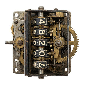 Rustic Mechanical Cipher Clockwork Gears In Frame