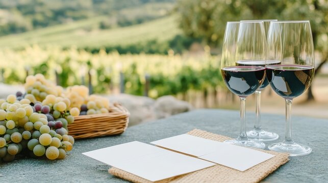 Wine Tasting Flight Vineyard Patio Blank Tasting Cards Win, digital innovation, artificial intelligence and connected business technology