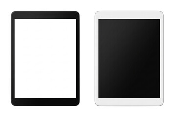 Two digital tablets with contrasting display screens © Khalilur