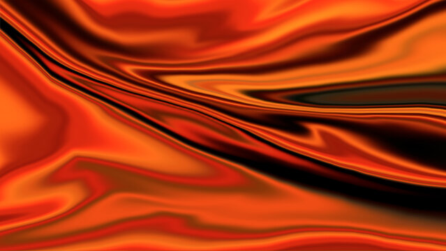 Molten metal texture with deep orange and copper tones creating a glowing satin finish for industrial luxury backgrounds.