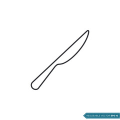 Obraz premium Knife Icon Vector Template Illustration Design