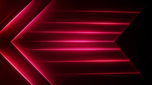 Abstract glowing red neon arrow shapes on a dark background