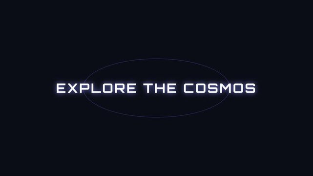 Explore the cosmos: futuristic minimalist typography motion for space and science technology projects animation 4k