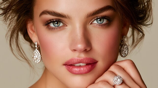 Female model's face close-up