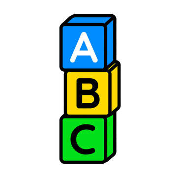 ABC Alphabet Blocks Icon For Kids Literacy
