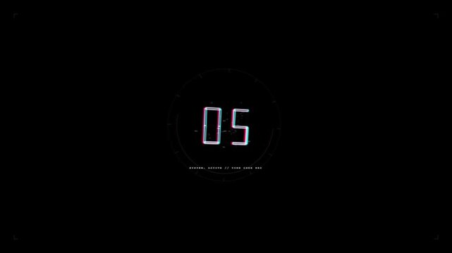 Abstract 3D Holographic Chrono Countdown motion Seamless Loop