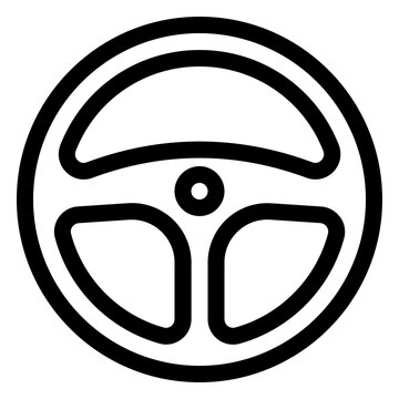 Racing Steering Wheel Controller Line Icon