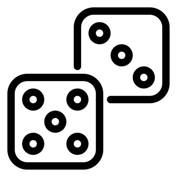Rolling Casino Board Dice Line Icon