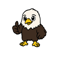 Fototapeta premium Bald Eagle Giving Thumbs-Up Emblem