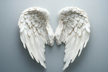 Fototapeta premium White angel wings white decorative archangel.