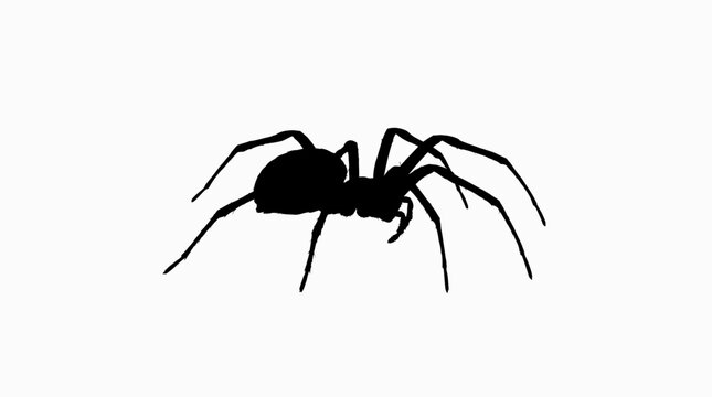 Halloween Black Spider Silhouettes, Scary Spider Vector Graphic, Halloween Decorative Elements, Creepy Arachnid Icon Collection, Spooky Octopod Illustration isolated on White Background vector