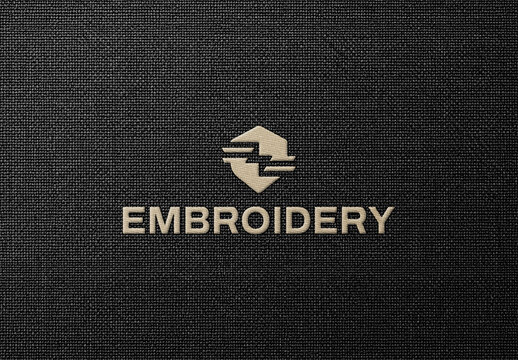 Embroidery Logo Mockup on Fabric
