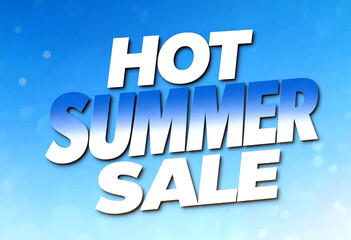 Fototapeta premium Bright and colorful hot summer sale text design perfect for promotions and advertisements