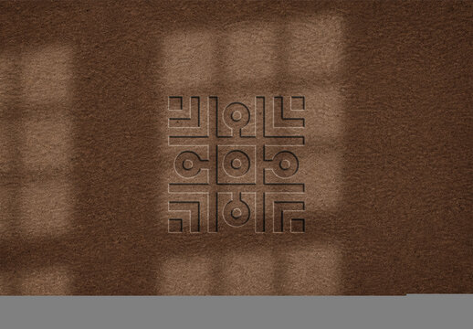 Debossed Logo Mockup on Leather Texture