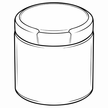 Illustration of a cylindrical container with a lid.